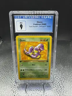 Pokemon TCG Ekans 1st Edition Fossil, 1999 WOTC Vintage CGC 9 - Image 1