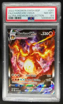 2019-2023 Pokemon SWSH Black Star Charizard VMAX Ultra Premium #SWSH261 PSA 8.5 - Image 1