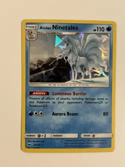 Pokemon TCG Alolan Ninetales Burning Shadows 28/147 Holo Rare Cracked Ice Holo - Image 1