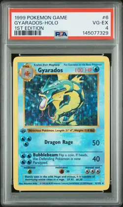 1999 POKEMON GAME 1ST ED #6 GYARADOS-HOLO PSA 4 - Image 1