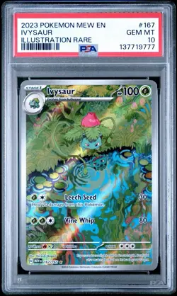 2023 Pokemon 151 Mew EN Ivysaur Illustration Rare 167/165 PSA 10 - Image 1