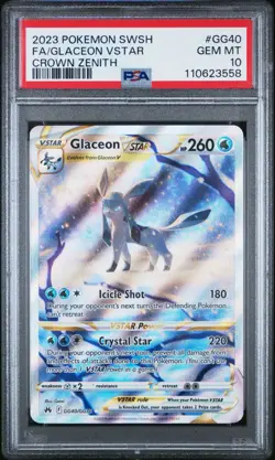 2023 Pokemon Crown Zenith Glaceon VSTAR Full Art Gallery #gg40 PSA 10 Gem Mint - Image 1