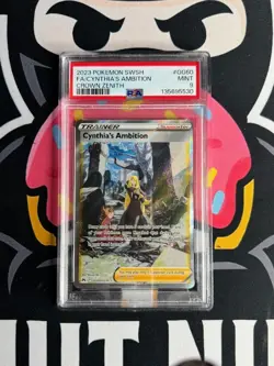 2023 POKEMON SWORD & SHIELD CROWN ZENITH #GG60 FULL ART/CYNTHIA'S AMBITION PSA 9 - Image 1