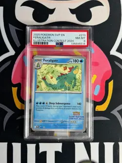 2025 POKEMON SVP213 EN-SV PROMO ILLUSTRATION CONTEST 2024 #213 FERALIGATR PSA 8 - Image 1