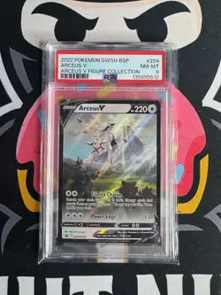 2022 POKEMON SWSH PROMO ARCEUS V FIGURE COLLECTION #204 ARCEUS V PSA 8 2 - Image 1