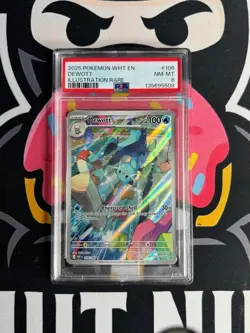 2025 POKEMON WHT EN-WHITE FLARE ILLUSTRATION RARE #106 DEWOTT PSA 8 - Image 1