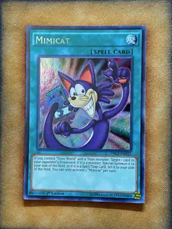 Yugioh Mimicat DRL2-EN027 Secret Rare 1st Ed NM - Image 1