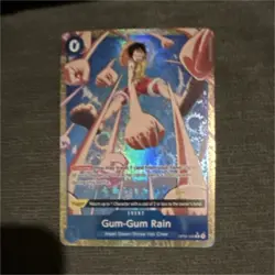 Monkey D. Luffy One Piece CCG Event Holo Gum-Gum Rain OP02-068 Card English - Image 1