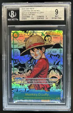2025 One Piece Monkey.D.Luffy Secret Rare Manga Art #OP11-118 BGS 9 - Image 1