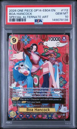 2026 ONE PIECE THE AZURE SEA'S SEVEN SPECIAL ALT ART #112 BOA HANCOCK PSA 10 - Image 1