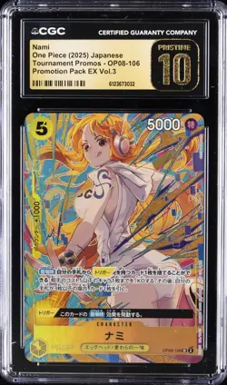2025 ONE PIECE JPN TOURNAMENT PROMOS PROMO PACK EX VOL.3 NAMI CGC 10 PRISTINE - Image 1