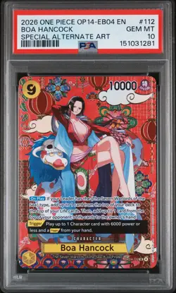 2026 ONE PIECE THE AZURE SEA'S SEVEN SPECIAL ALT ART#112 BOA HANCOCK PSA 10 - Image 1