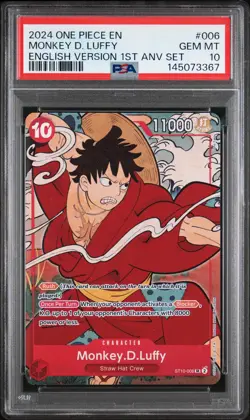 2024 ONE PIECE ENGLISH VERSION 1ST ANNIVERSARY SET #006 MONKEY D. LUFFY PSA 10 - Image 1