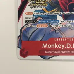 Monkey D. Luffy RARE 3RD ANNIVERSARY PROMO ALT ART ST01-012 ONE PIECE TCG NM - Image 4