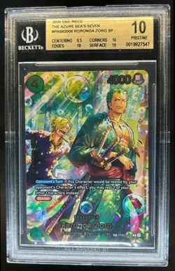 2025 One Piece The Azure Seas's Seven Roronoa Zoro Promo #PRB02-006 BGS 10 - Image 1
