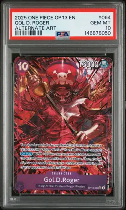 2025 ONE PIECE OP13-CARRYING ON HIS WILL ALTERNATE ART #064 GOL D. ROGER PSA 10 - Image 1