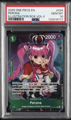 2025 ONE PIECE PROMOS ILLUSTRATION BOX VOL.4 #034 PERONA PSA 10 - Image 1