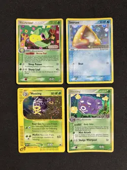 Pokemon TCG EX Stamp & E-Reader 4Card Lot, Weezing, Weezing, Snorunt, Victreebel - Image 1