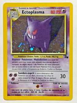 1999 Pokemon Card Game Fossil Ectoplasma FRENCH Gengar Rare Holo 5/62 LP - Image 1