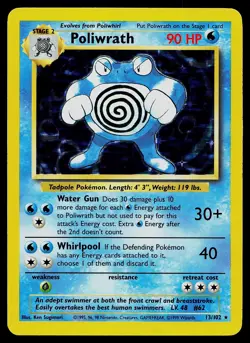 Pokemon Card - Poliwrath Base Set 13/102 Holo Rare - Image 1