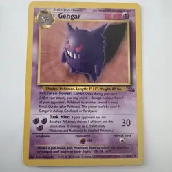 Pokemon TCG Gengar 5/62 Fossil Holo LV.38 80HP WOTC 1999 Card - Image 1
