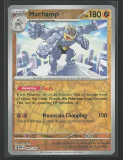 Machamp Rare SV: Scarlet & Violet 151 068/165 NM Pokemon Card Reverse Holo - Image 1