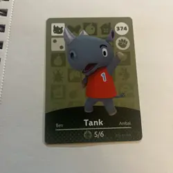 Tank #374 - Amiibo Card - Animal Crossing Series 1 - Authentic Nintendo - Image 1