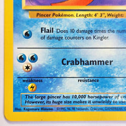 Kingler 38/62 Pokemon TCG Fossil Set NM Vintage 1999 Card - Image 5