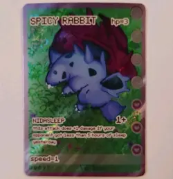 Spicy Rabbit (Nidorina And Nidorino) Bootlegmons Pokemon Card Textured Holo - Image 1
