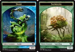 x4 Snake Token // Saproling Token (Blue/Green) T MTG Commander 2015 M/NM, Englis - Image 1
