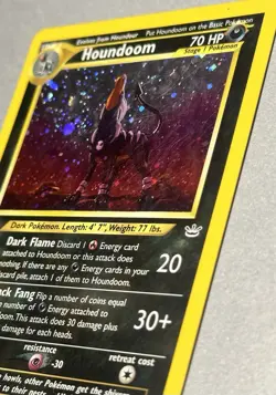 Pokemon TCG Houndoom 8/64 Neo Revelation Double Holo Error 2001 - Image 2