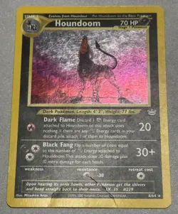 Pokemon TCG Houndoom 8/64 Neo Revelation Double Holo Error 2001 - Image 4