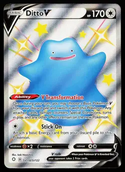 Ditto V SV118/SV122 Shiny Holo Rare Shining Fates Pokemon Card - Image 1