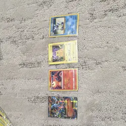 Pokemon TCG 4 Card Lot Charizard Pikachu Poliwhirl Holo Regular English - Image 1