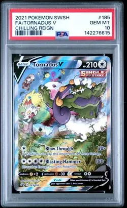 PSA 10 TORNADUS V 185 CHILLING REIGN ALT ART SWORD & SHIELD POKEMON GEM MINT - Image 1