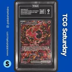 2025 POKEMON MEP BLACK STAR PROMO MEGA CHARIZARD UPC #024 ORICORIO EX TAG 9 - Image 1