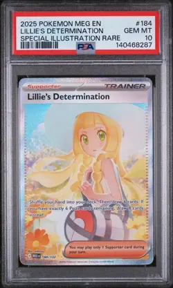 2025 Pokemon Mega Evolution Lillie's Determination #184 SIR PSA 10 - Image 1