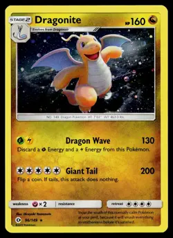 Dragonite 96/149 Cosmo Holo Holofoil Holo Rare SM Base Set Pokemon Near Mint - Image 1