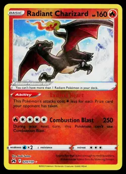 Radiant Charizard 020/159 Radiant Rare Crown Zenith Pokemon Near Mint - Image 1