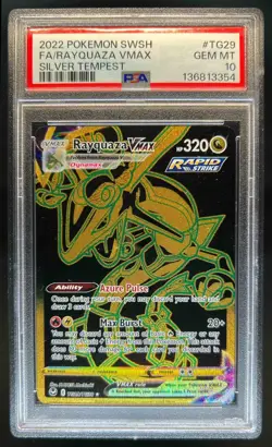 2022 Pokemon SWSH Silver Tempest Rayquaza VM Trainer Gallery #TG29/TG30 PSA 10 - Image 1
