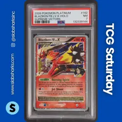 2009 POKEMON PLATINUM SUPREME VICTORS #142/147 BLAZIKEN FB LV.X HOLO PSA 7 - Image 1