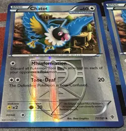 Pokemon TCG - 2x CHATOT - Plasma Blast 77/101 Reverse Holo Uncommon - MP - Image 2