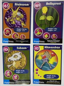 1999 Poketrivia Pokemon Card Lot Of 26 No Doubles Burger King BK Mew MP-HP - Image 5