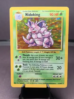 Pokemon TCG Nidoking Base Set Unlimited Holo 11/102 WOTC VTG 1999 MP - Image 1