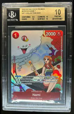 2022-24 One Piece Promos Nami P Gift Collection 2023 #OP01-016 BGS 10 PRISTINE - Image 1