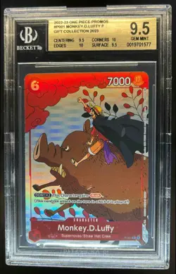 2022-23 One Piece Promos Monkey.D.Luffy Gift 2023 #P-001 BGS 9.5 GEM MINT - Image 1
