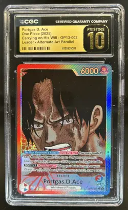 2025 One Piece Portgas D. Ace Leader Alt Art #OP13-002 CGC 10 - Image 1