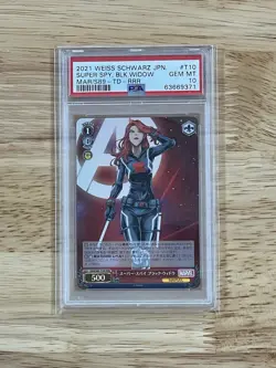 2021 Marvel Weiss Schwarz JPN. Black Widow #T10 MAR/S89-TD-RRR PSA 10 GEM MT - Image 1