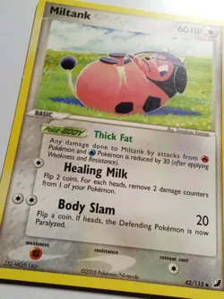 Miltank 42/115 LP - 2005 EX Unseen Forces Pokemon Card - Tomokazu Komiya Art - Image 2