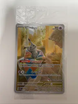 Mimikyu SVP 075 Pokemon Center Stamped Promo Card, Sealed - Image 1